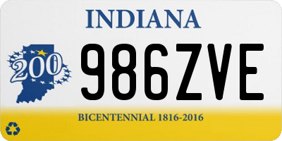 IN license plate 986ZVE