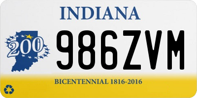 IN license plate 986ZVM