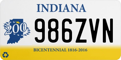 IN license plate 986ZVN