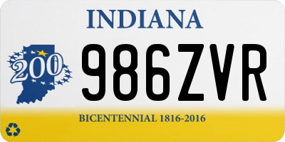 IN license plate 986ZVR