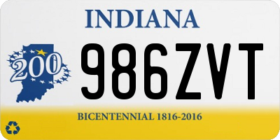 IN license plate 986ZVT