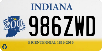 IN license plate 986ZWD
