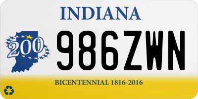 IN license plate 986ZWN