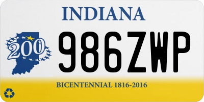 IN license plate 986ZWP