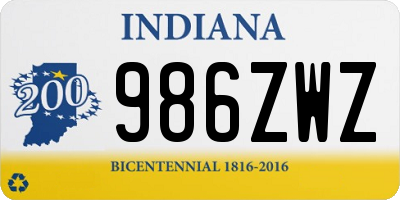 IN license plate 986ZWZ