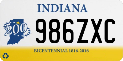 IN license plate 986ZXC