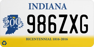 IN license plate 986ZXG