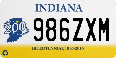 IN license plate 986ZXM