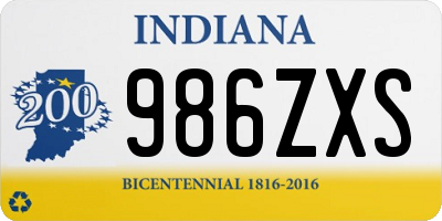 IN license plate 986ZXS