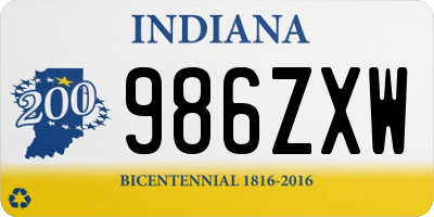 IN license plate 986ZXW