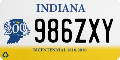 IN license plate 986ZXY