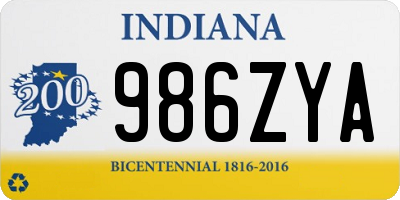 IN license plate 986ZYA