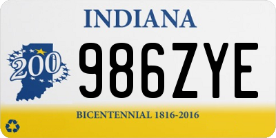 IN license plate 986ZYE