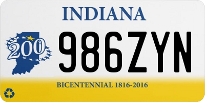 IN license plate 986ZYN