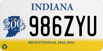 IN license plate 986ZYU