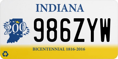 IN license plate 986ZYW