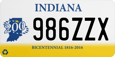 IN license plate 986ZZX