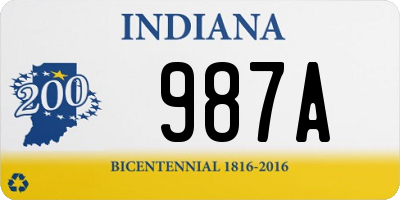 IN license plate 987A