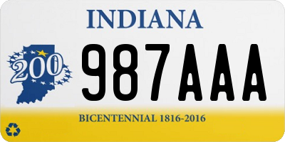 IN license plate 987AAA