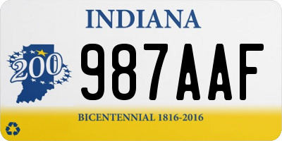 IN license plate 987AAF