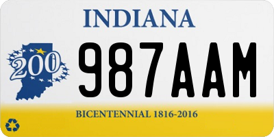 IN license plate 987AAM