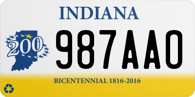 IN license plate 987AAO