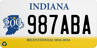 IN license plate 987ABA