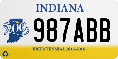 IN license plate 987ABB