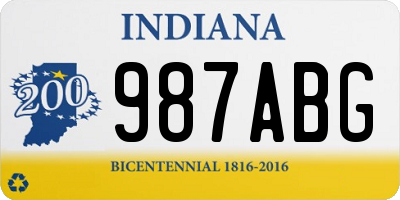 IN license plate 987ABG