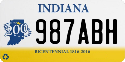 IN license plate 987ABH