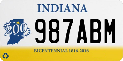 IN license plate 987ABM