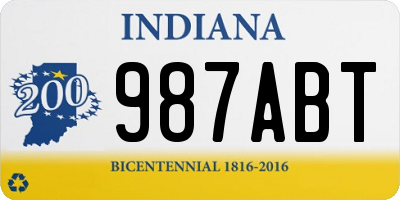 IN license plate 987ABT