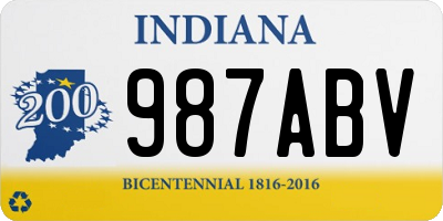 IN license plate 987ABV