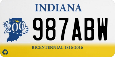 IN license plate 987ABW