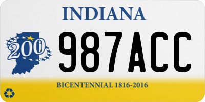 IN license plate 987ACC