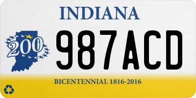 IN license plate 987ACD