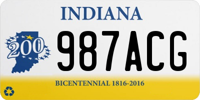 IN license plate 987ACG