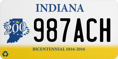 IN license plate 987ACH