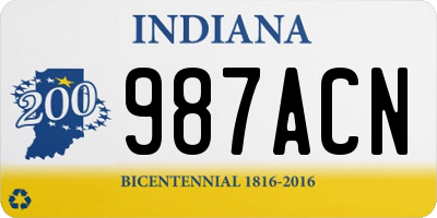 IN license plate 987ACN