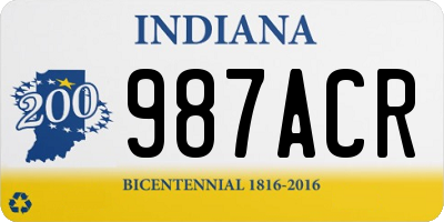 IN license plate 987ACR