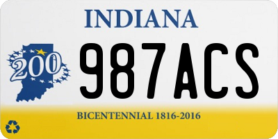 IN license plate 987ACS