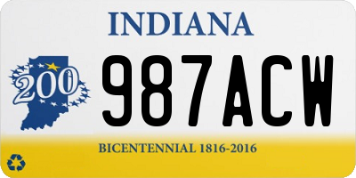 IN license plate 987ACW