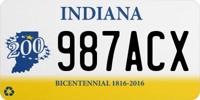 IN license plate 987ACX