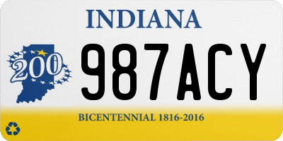 IN license plate 987ACY