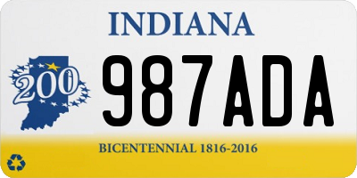 IN license plate 987ADA