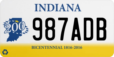 IN license plate 987ADB