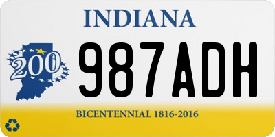 IN license plate 987ADH