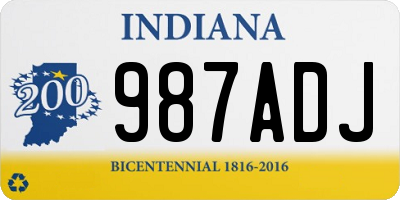 IN license plate 987ADJ