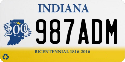 IN license plate 987ADM