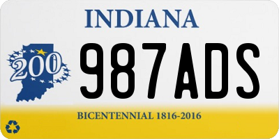 IN license plate 987ADS